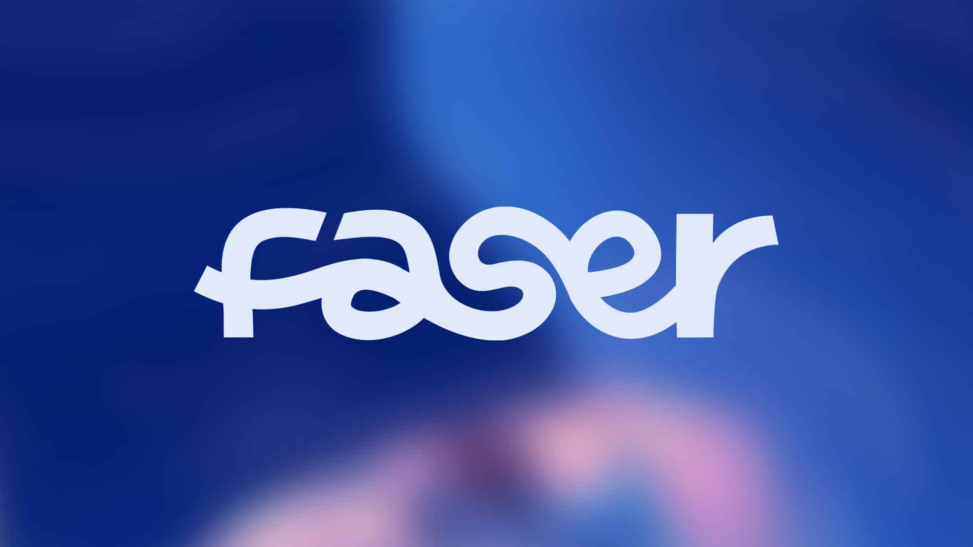 Das finale Logo der Band Faser auf dunkelblauem Grund